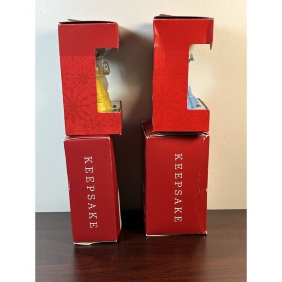 Set Of 4 Hallmark 2020 2 Cinderella & 2 Belle Disney Princess Ornaments LIKE NEW - Picture 7 of 11